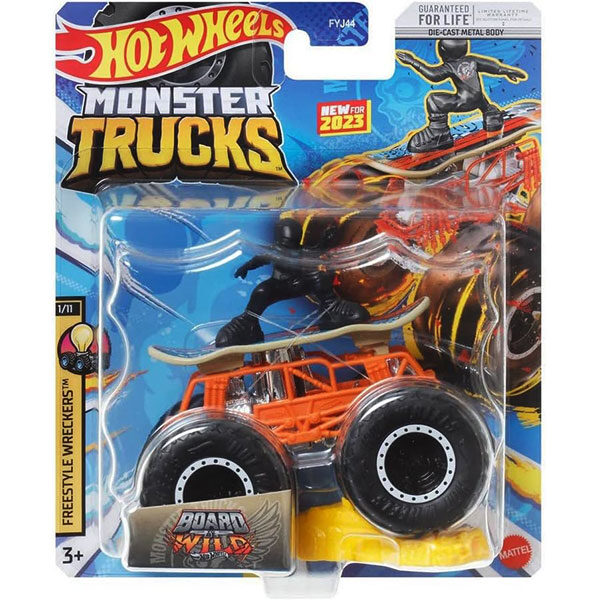 Board to be Wild 1:64 Monster Trucks Hot Wheels FYJ44/HKM32