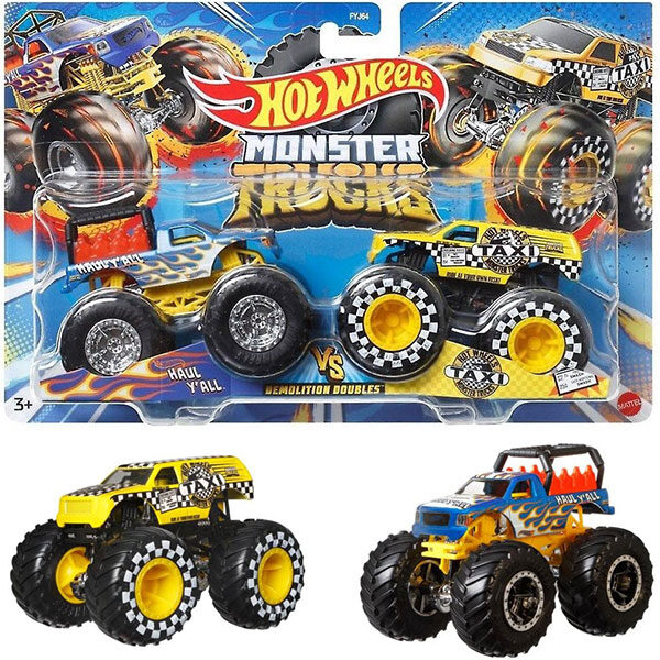 Haul Y'all vs HW Taxi 1:64 Monster Trucks Hot Wheels FYJ64/HLT67