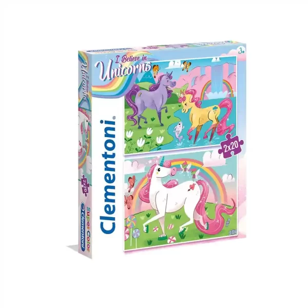 Пъзели 2x20 части I Believe in Unicorns 24754 Clementoni