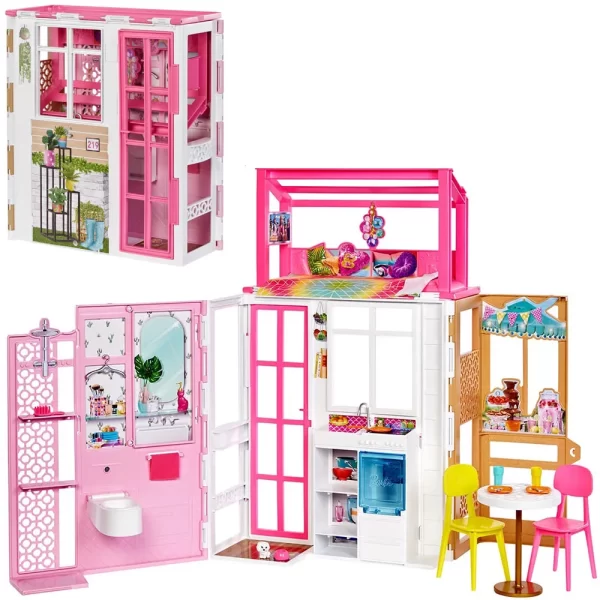 Преносима напълно обзаведена къща Barbie Close n' Go House Playset HCD47