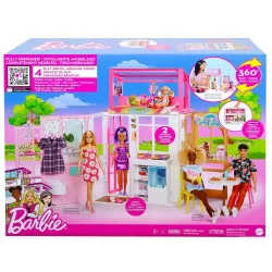 Преносима напълно обзаведена къща Barbie Close n' Go House Playset HCD47