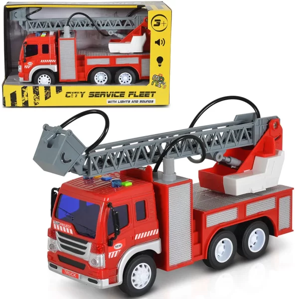 Пожарна със стълба, платформа, струйник и помпа 1:16 Fire truck City Service Fleet WY351B