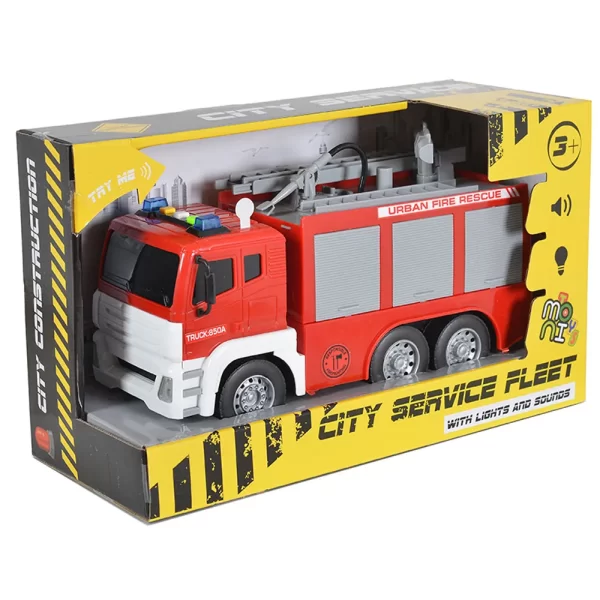 Пожарна 31см със струйник, помпа и стълби 1:12 Fire truck City Service Fleet WY850A