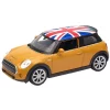 Mini Hatch YELLOW british flag Welly 1:(34-39)