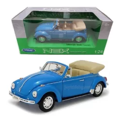 Volkswagen Beetle (convertible) син 1:24 Welly