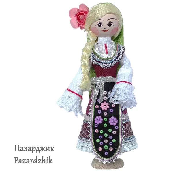 Пазарджишка - район Пазарджик (Pazardzhik) сувенирна (битова) кукла 12.5cm