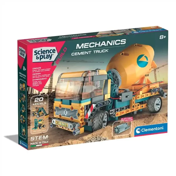 20 models: Cement truck 300 elements Clementoni MECHANICS 75083