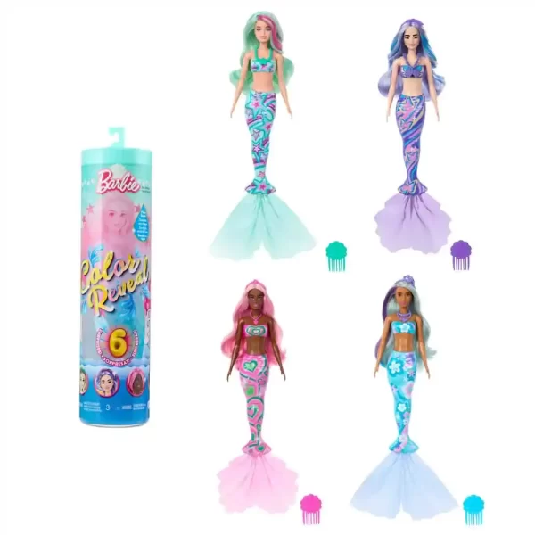 Куклa-русалка с магическа трансформация Barbie Color Reveal Mermaid HRK12