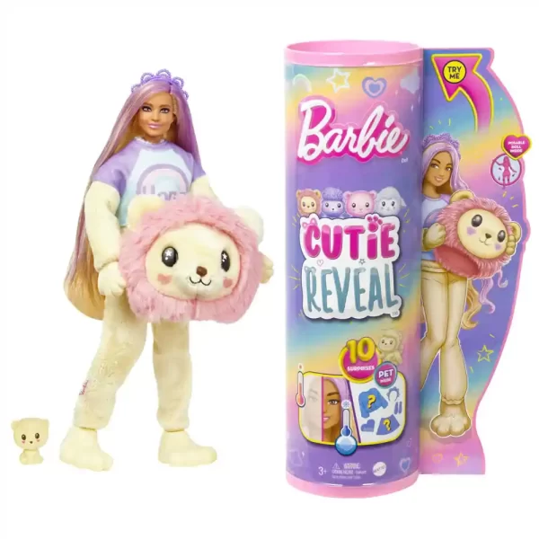 Кукла с плюшен костюм Лъвче - Barbie Cutie Reveal Lion HRK02/HRK06