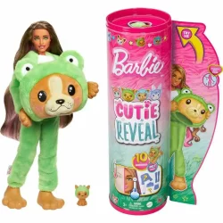 Кукла с плюшен костюм Кученце в жабка - Barbie Cutie Reveal Puppy in frog HRK22/HRK24